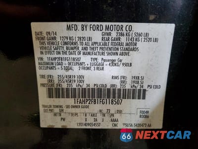 Zdjęcie 13 z 13 samochodu: 2015 FORD TAURUS LIMITED VIN:1FAHP2F81FG118507 - miniatura