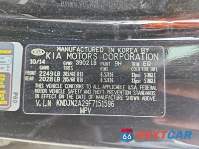 Zdjęcie 12 z 12 samochodu: 2015 KIA SOUL BASE VIN:KNDJN2A29F7151596 - miniatura