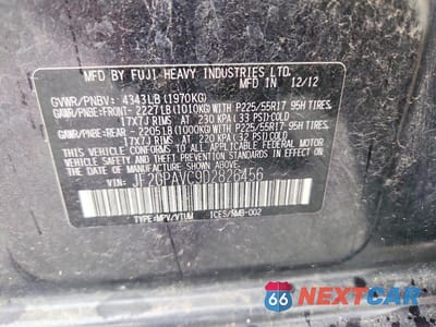 Zdjęcie 13 z 13 samochodu: 2013 SUBARU XV CROSSTREK 2.0 PREMIUM VIN:JF2GPAVC9D2826456 - miniatura