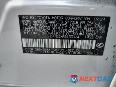 Zdjęcie 12 z 12 samochodu: 2024 LEXUS IS 300 BASE VIN:JTHDA1D2XR5133024 - miniatura