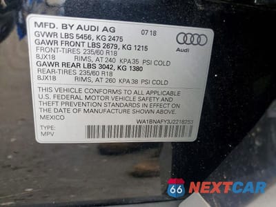 Zdjęcie 13 z 13 samochodu: 2018 AUDI Q5 PREMIUM PLUS VIN:WA1BNAFY3J2218253 - miniatura