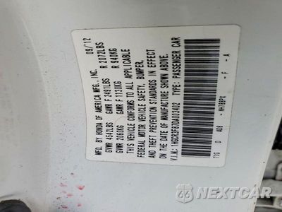 Zdjęcie 12 z 12 samochodu: 2013 HONDA ACCORD EXL VIN:1HGCR3F87DA003402 - miniatura