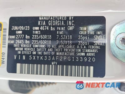 Zdjęcie 12 z 12 samochodu: 2023 KIA SPORTAGE EX VIN:5XYK33AF2PG133920 - miniatura