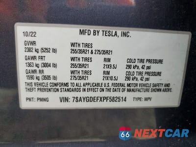 Zdjęcie 12 z 12 samochodu: 2023 TESLA MODEL Y VIN:7SAYGDEFXPF582514 - miniatura