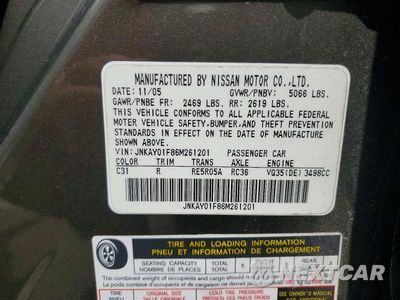 Zdjęcie 12 z 12 samochodu: 2006 INFINITI M35 BASE VIN:JNKAY01F86M261201 - miniatura