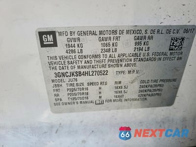 Zdjęcie 12 z 12 samochodu: 2017 CHEVROLET TRAX LS VIN:3GNCJKSB4HL270522 - miniatura