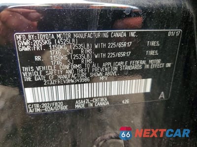 Zdjęcie 12 z 12 samochodu: 2017 TOYOTA RAV4 LE VIN:2T3ZFREV9HW349986 - miniatura