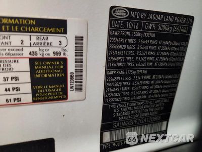 Zdjęcie 13 z 13 samochodu: 2016 LAND ROVER RANGE ROVER SPORT HSE VIN:SALWR2PF2GA120868 - miniatura