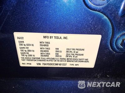 Zdjęcie 14 z 14 samochodu: 2022 TESLA MODEL Y VIN:7SAYGDEE3NF481237 - miniatura