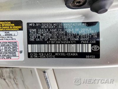 Zdjęcie 23 z 24 samochodu: 2004 TOYOTA CAMRY XLE V6 VIN:4T1BF30K14U584171 - miniatura