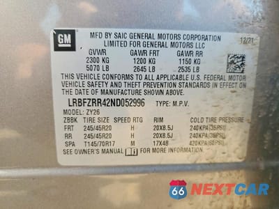 Zdjęcie 12 z 12 samochodu: 2022 BUICK ENVISION AVENIR VIN:LRBFZRR42ND052996 - miniatura