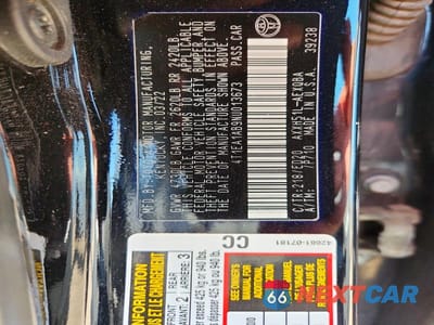 Zdjęcie 12 z 12 samochodu: 2022 TOYOTA AVALON NIGHT SHADE VIN:4T1EA1AB9NU013673 - miniatura