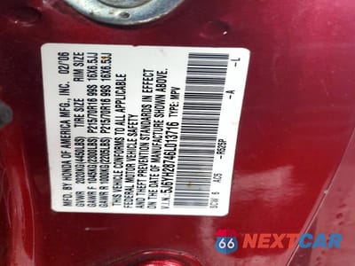 Zdjęcie 12 z 12 samochodu: 2006 HONDA ELEMENT EX VIN:5J6YH28746L013716 - miniatura
