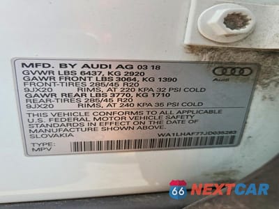 Zdjęcie 13 z 13 samochodu: 2018 AUDI Q7 PREMIUM PLUS VIN:WA1LHAF77JD035283 - miniatura