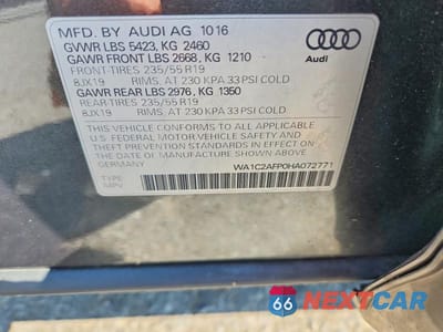 Zdjęcie 13 z 13 samochodu: 2017 AUDI Q5 PREMIUM VIN:WA1C2AFP0HA072771 - miniatura
