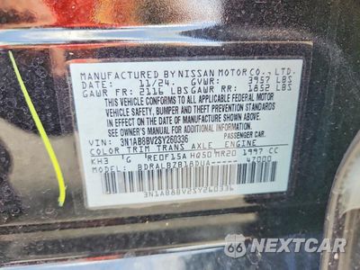 Zdjęcie 12 z 12 samochodu: 2025 NISSAN SENTRA S VIN:3N1AB8BV2SY260336 - miniatura