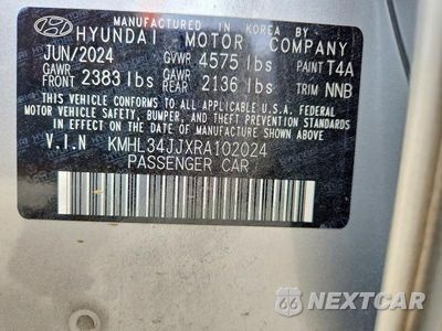 Zdjęcie 12 z 12 samochodu: 2024 HYUNDAI SONATA HYBRID SEL VIN:KMHL34JJXRA102024 - miniatura