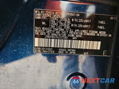 Zdjęcie 13 z 13 samochodu: 2017 TOYOTA RAV4 LE VIN:JTMZFREV7HJ127283 - miniatura