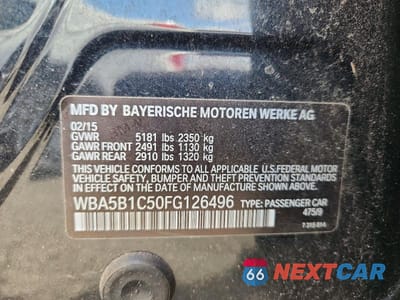 Zdjęcie 12 z 12 samochodu: 2015 BMW 535 I VIN:WBA5B1C50FG126496 - miniatura