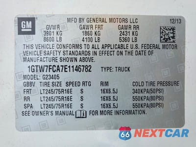 Zdjęcie 13 z 13 samochodu: 2014 GMC SAVANA G2500 VIN:1GTW7FCA7E1146782 - miniatura