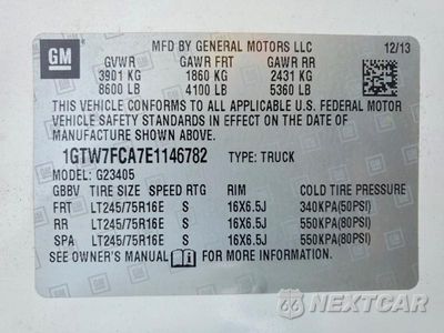 Zdjęcie 13 z 13 samochodu: 2014 GMC SAVANA G2500 VIN:1GTW7FCA7E1146782 - miniatura