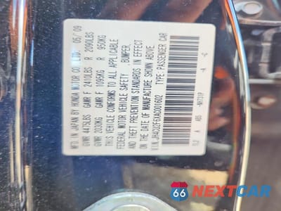 Zdjęcie 13 z 13 samochodu: 2010 ACURA TSX VIN:JH4CU2F6XAC001602 - miniatura