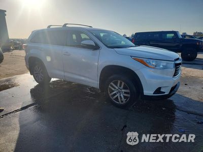 Czwarte zdjęcie samochodu z boku: 2016 TOYOTA HIGHLANDER LE VIN:5TDBKRFHXGS230835 - miniatura