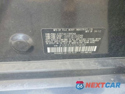 Zdjęcie 13 z 13 samochodu: 2012 SUBARU IMPREZA WRX VIN:JF1GR7E67CG234082 - miniatura