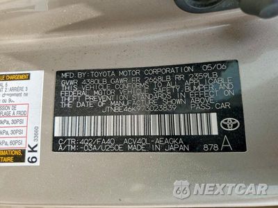 Zdjęcie 12 z 12 samochodu: 2007 TOYOTA CAMRY XLE VIN:JTNBE46K973023839 - miniatura