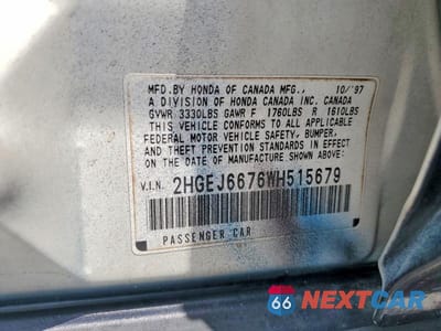 Zdjęcie 12 z 12 samochodu: 1998 HONDA CIVIC LX VIN:2HGEJ6676WH515679 - miniatura