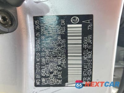 Zdjęcie 12 z 12 samochodu: 2005 LEXUS ES 330 VIN:JTHBA30G155130785 - miniatura