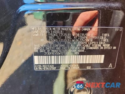 Zdjęcie 12 z 12 samochodu: 2013 TOYOTA RAV4 VIN:2T3DFREV5DW121262 - miniatura