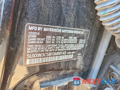 Zdjęcie 12 z 12 samochodu: 2015 BMW X4 XDRIVE28I VIN:5UXXW3C58F0M88143 - miniatura