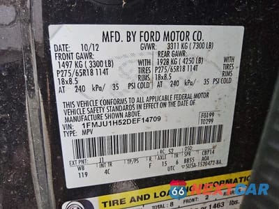 Zdjęcie 13 z 13 samochodu: 2013 FORD EXPEDITION XLT/KING RANCH VIN:1FMJU1H52DEF14709 - miniatura