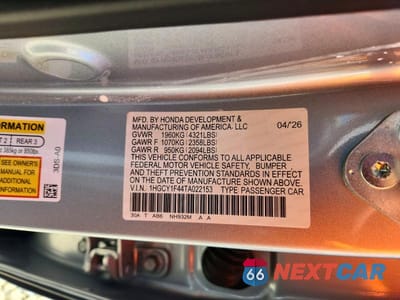 Zdjęcie 12 z 12 samochodu: 2026 HONDA ACCORD SE VIN:1HGCY1F44TA022153 - miniatura