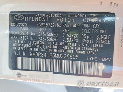 Zdjęcie 13 z 13 samochodu: 2021 HYUNDAI PALISADE SEL VIN:KM8R34HE5MU228608 - miniatura