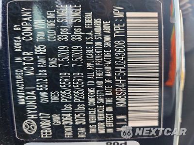 Zdjęcie 13 z 13 samochodu: 2017 HYUNDAI SANTA FE SE ULTIMATE VIN:KM8SR4HF5HU243608 - miniatura