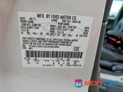 Zdjęcie 13 z 13 samochodu: 2012 FORD ESCAPE LIMITED VIN:1FMCU9E72CKA63360 - miniatura
