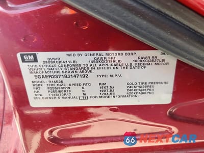 Zdjęcie 13 z 13 samochodu: 2008 BUICK ENCLAVE CXL VIN:5GAER23718J147192 - miniatura