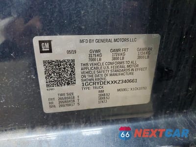 Zdjęcie 12 z 12 samochodu: 2019 CHEVROLET SILVERADO K1500 LT VIN:1GCRYDEKXKZ340661 - miniatura