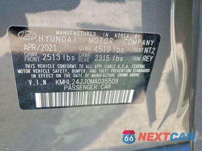 Zdjęcie 13 z 13 samochodu: 2021 HYUNDAI SONATA HYBRID BLUE VIN:KMHL24JJ0MA035509 - miniatura