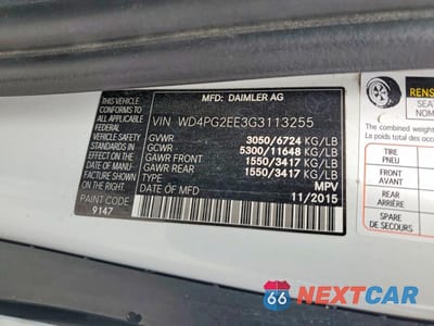 Zdjęcie 13 z 13 samochodu: 2016 MERCEDES-BENZ METRIS VIN:WD4PG2EE3G3113255 - miniatura