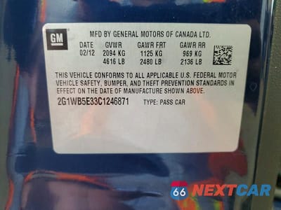 Zdjęcie 13 z 13 samochodu: 2012 CHEVROLET IMPALA LT VIN:2G1WB5E33C1246871 - miniatura