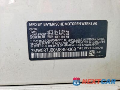 Zdjęcie 12 z 12 samochodu: 2021 BMW 330XI VIN:3MW5R7J00M8B59368 - miniatura