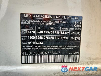 Zdjęcie 13 z 13 samochodu: 2012 MERCEDES-BENZ GL 450 4MATIC VIN:4JGBF7BE4CA775467 - miniatura
