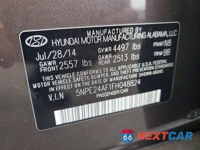 Zdjęcie 12 z 12 samochodu: 2015 HYUNDAI SONATA VIN:5NPE24AF1FH048824 - miniatura