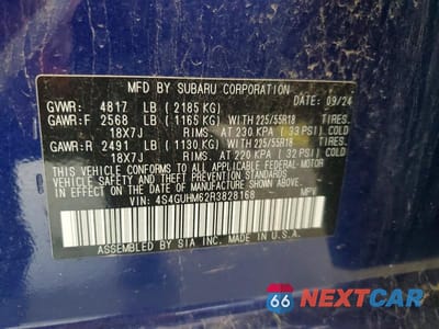 Zdjęcie 13 z 13 samochodu: 2024 SUBARU CROSSTREK LIMITED VIN:4S4GUHM62R3828168 - miniatura