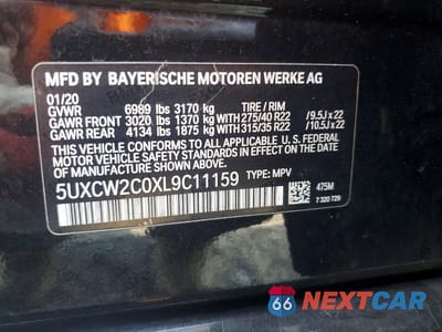 Zdjęcie 13 z 13 samochodu: 2020 BMW X7 XDRIVE40I VIN:5UXCW2C0XL9C11159 - miniatura