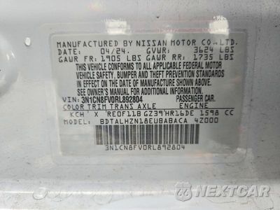 Zdjęcie 12 z 12 samochodu: 2024 NISSAN VERSA SR VIN:3N1CN8FV0RL892804 - miniatura