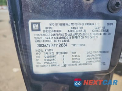 Zdjęcie 12 z 12 samochodu: 2004 CHEVROLET SILVERADO K1500 VIN:2GCEK19T441129534 - miniatura